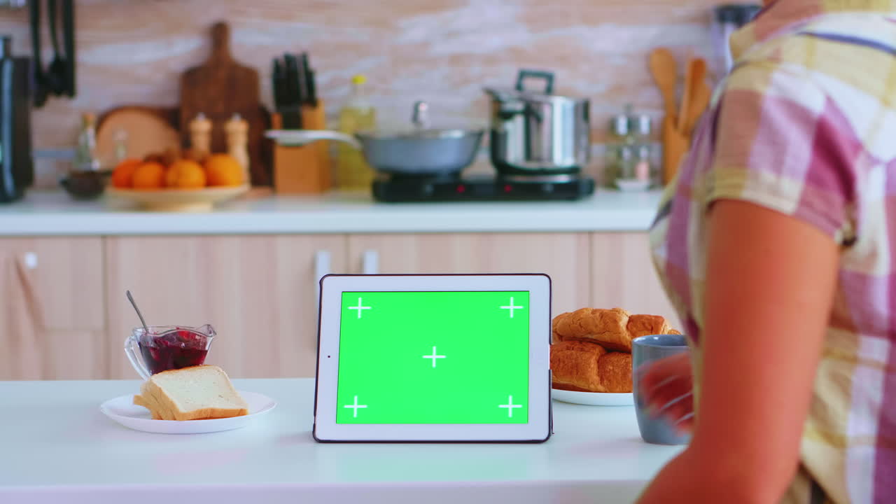 llave de croma verde en la tableta de la pc