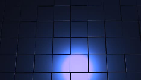 fondo fresco de cubos azules red zooming fuera, de modo que el sol abstracto se hace visible en esta cuadrícula cuadrada.