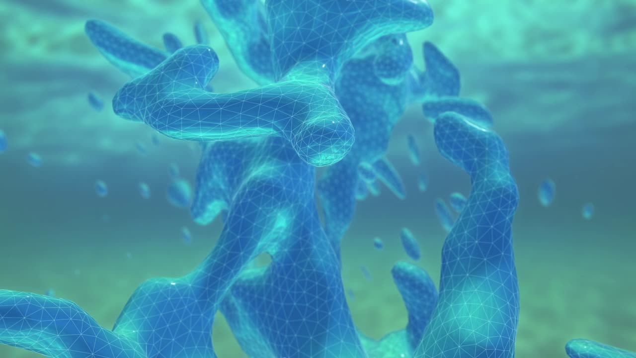 Blue and Green Deforming Liquid Underwater Loop