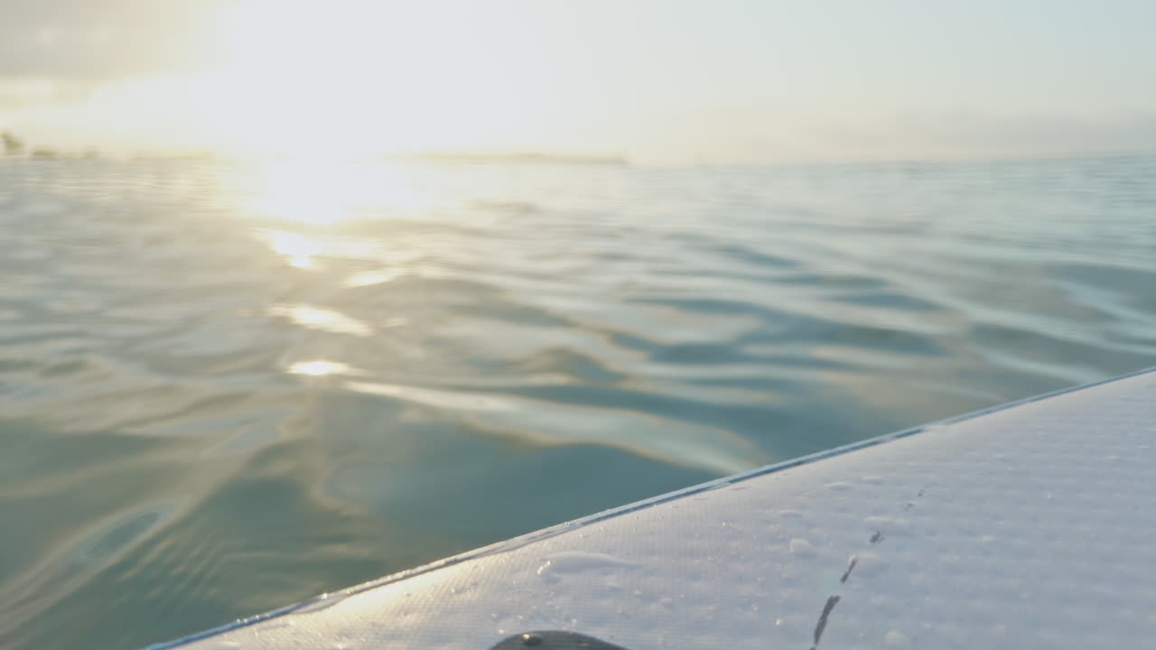 steh auf und paddel im meer bei tagesanbruch