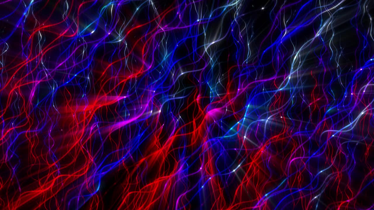 Sfondo animato con linee ondulate astratte colorate e scie di luce