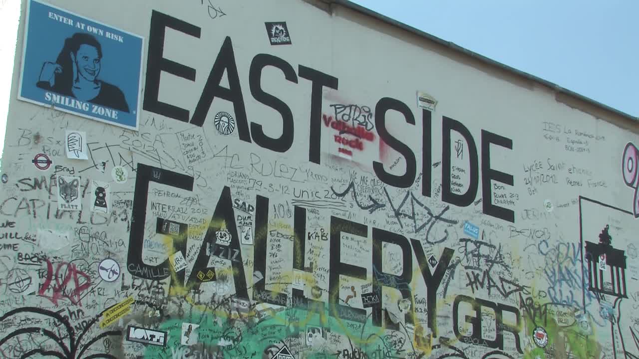 resto del antiguo muro de berlín llamado galería del lado este, alemania