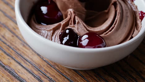 chocolate mousse with cherries