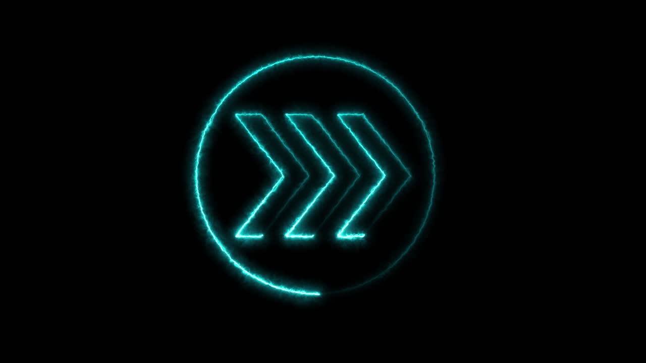 Neon arrow in circle