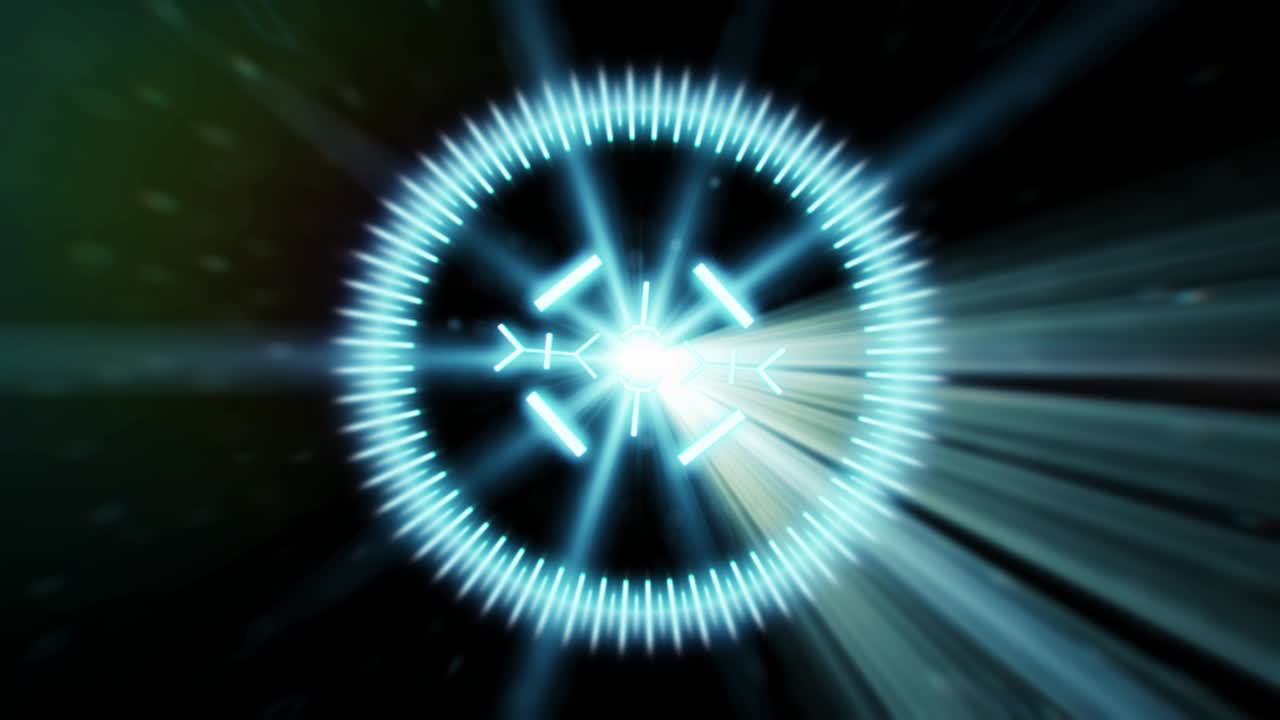 animación en 2d de un objetivo con un fondo de resaltos anamórficos