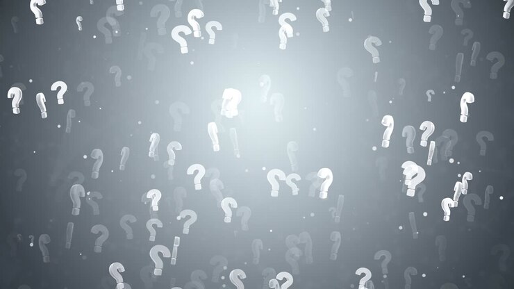 Question Marks Falling Silver and Gold 4K 3D Loop Animation New Motion Background.