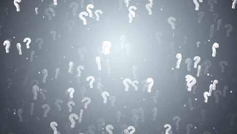 question marks falling silver and gold 4k 3d loop animation new motion background.
