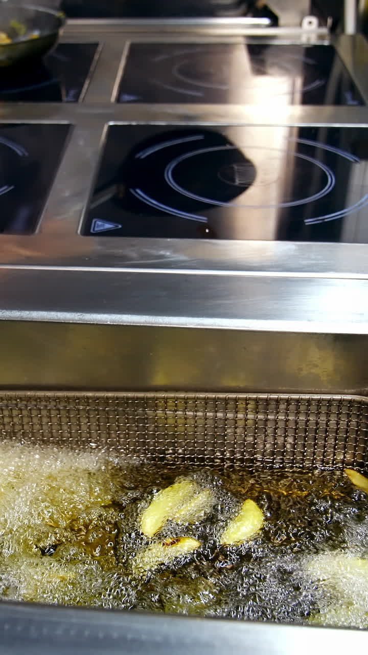 Commercial Kitchen: Frying French Fries