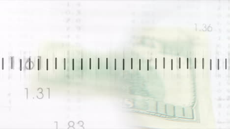 animación del procesamiento de datos sobre billetes