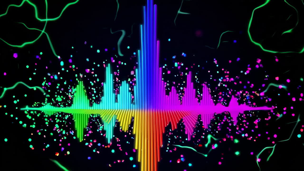 Vibrant Neon Music Visualization
