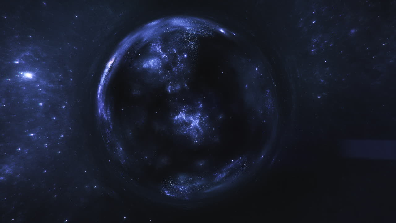 Dark blue giant wormhole curves the space around it