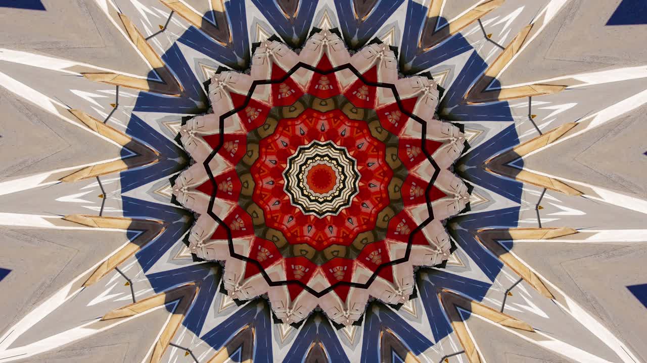 fondo abstracto multicolor y movimiento con efecto caleidoscopio