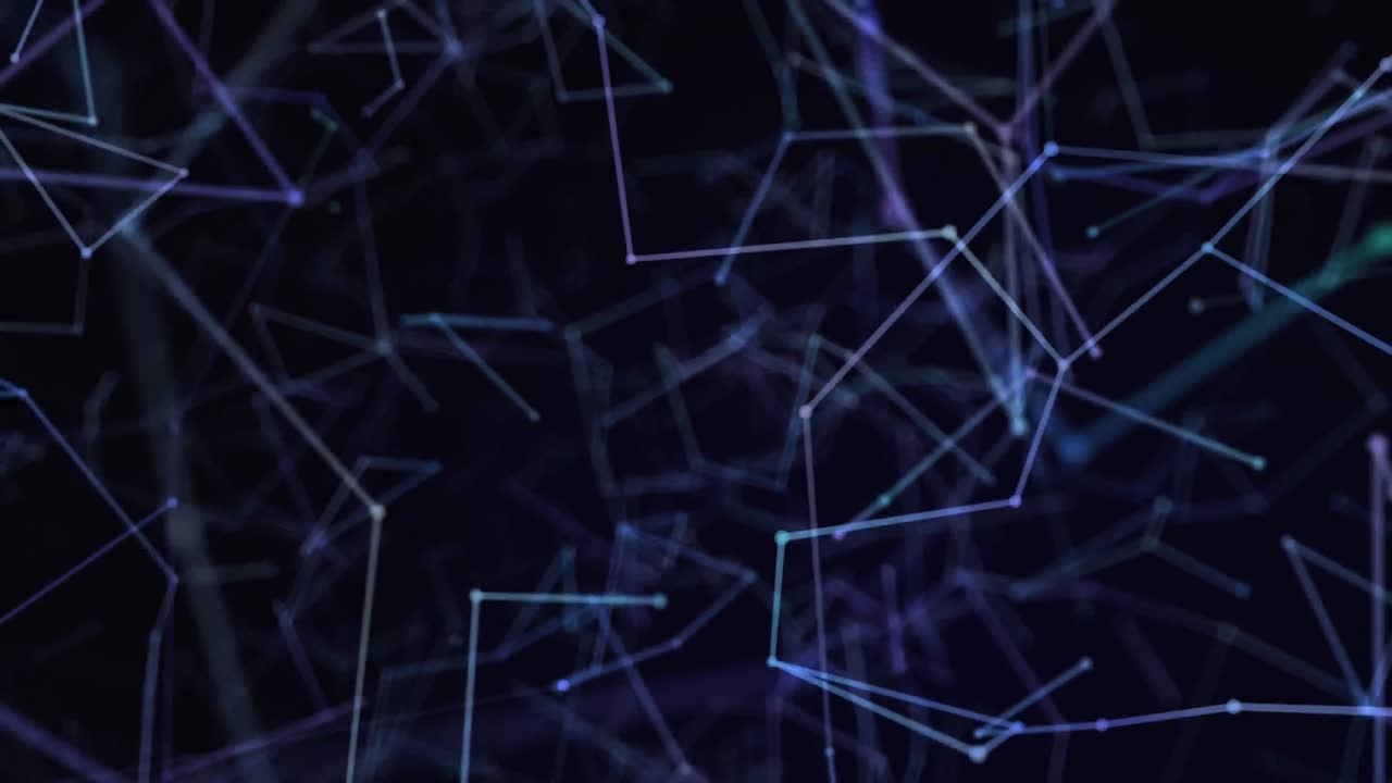 Animation of network of connections over black background