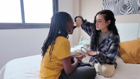 friends doing makeup