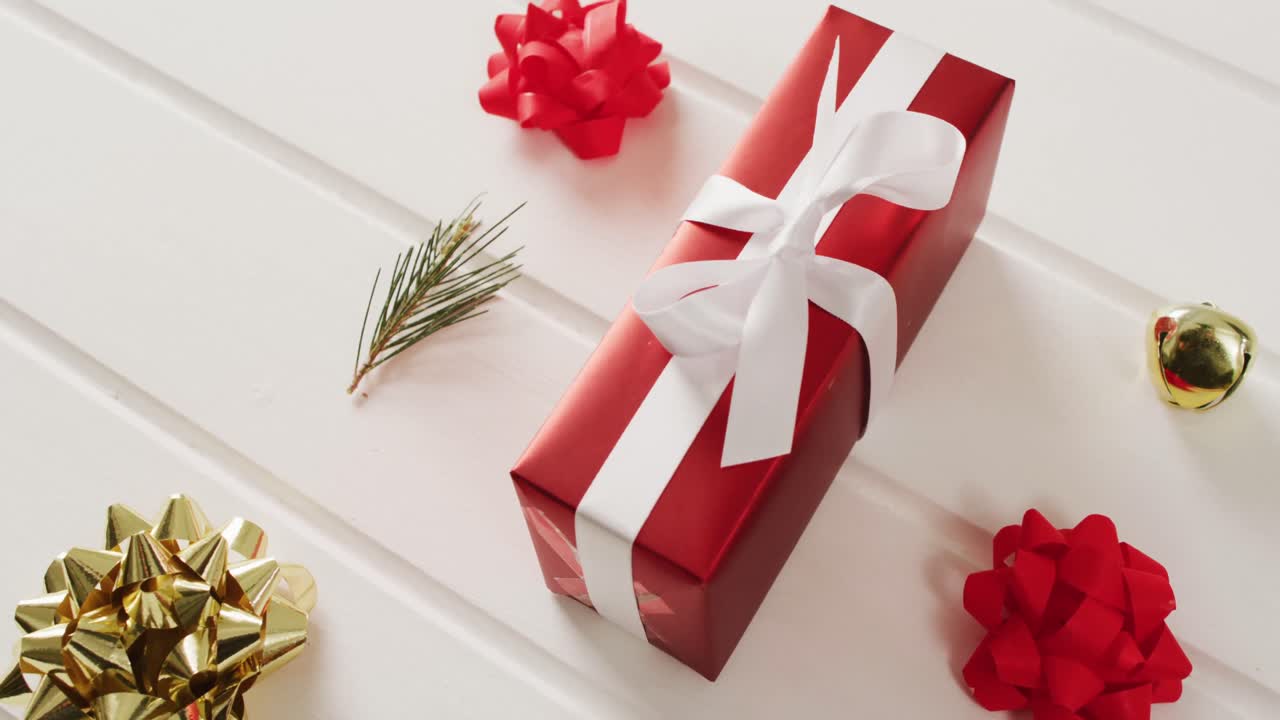 ⁇  배경 에 크리스마스 장식 과 함께 크리스마스 선물 의 비디오