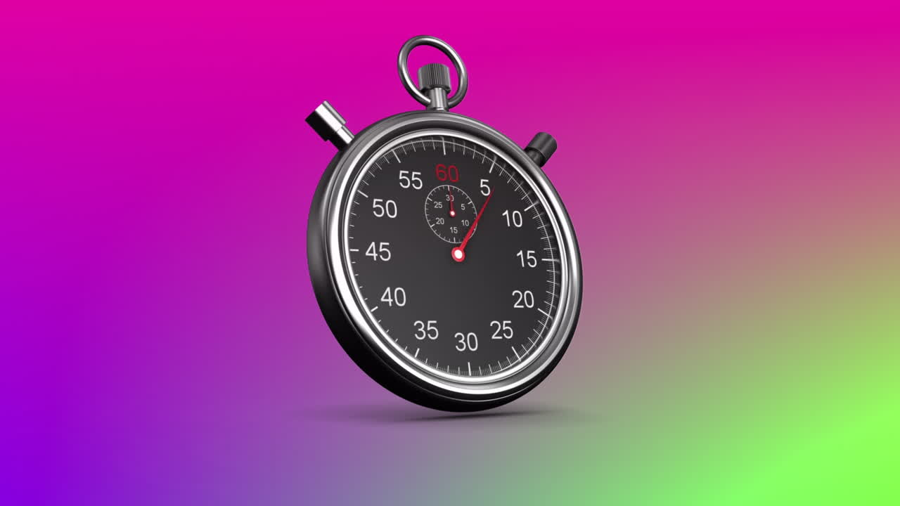 Animation of stopper over pink and green background