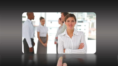 montaje de personas de negocios seleccionadas a mano