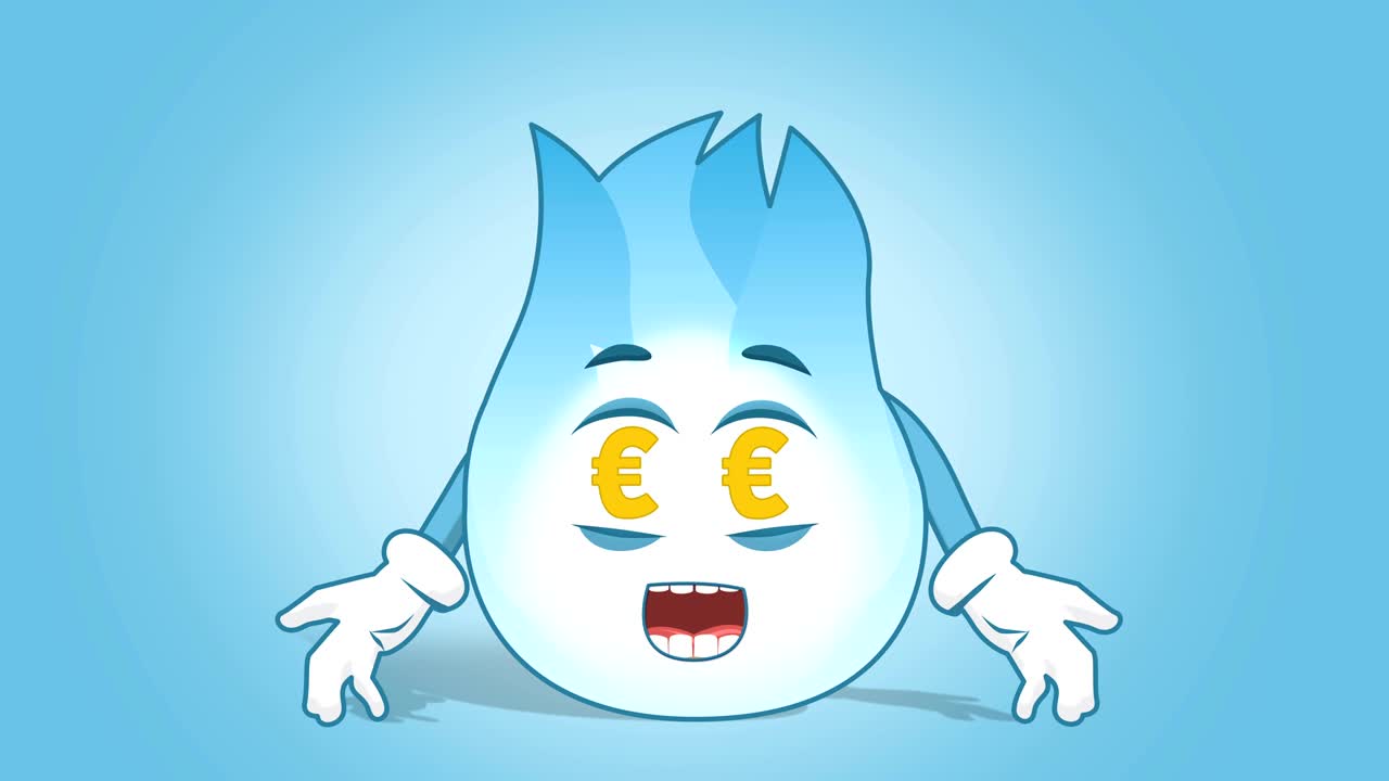 만화 가스 불꽃 생각과 얼굴 애니메이션 알파 매트