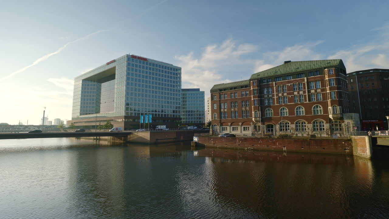 Cityscape with Modern Architecture and Water Reflections