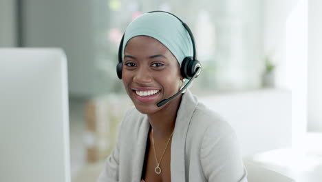 face of call center black woman