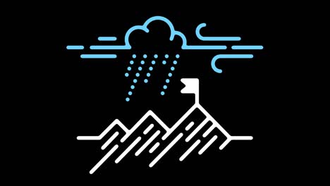 mountaineering line icon animation with alpha