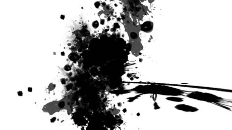 Dynamic-ink-transition-animation,-black-and-white-background-with-copy-space,-ink-template-and-layout