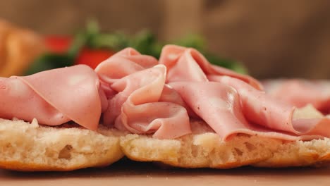 open-faced sandwich with prosciutto