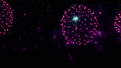 Colorful-fireworks-exploding-in-the-night-sky.-Celebrations-and-events-in-bright-colors.