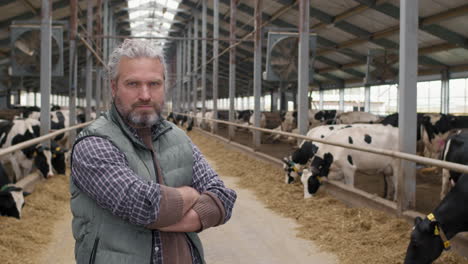 portrait of middle-aged dairy farm worker