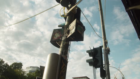 urban traffic lights in kreuzberg, berlin, germany