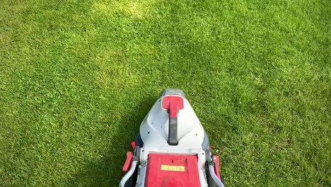 lawn mower neatly trims grass