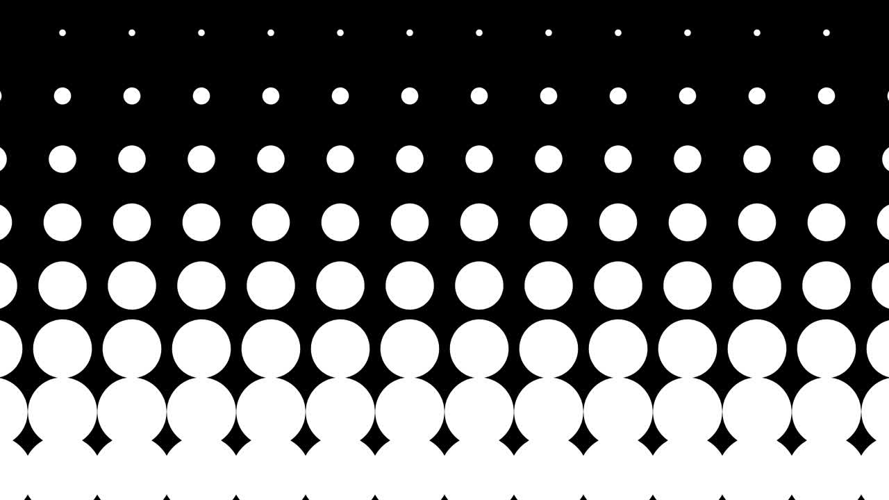 animación con patrón de puntos polca. círculo geométrico moderno. animación en bucle.