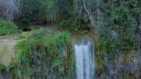 Cascading-Fresh-Waterfalls-In-Salto-Alto,-Dominican-Republic---Aerial-shot