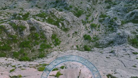 Glas-viewing-plattform,-in-Croatia,-aerial-descending,-evening-no-people