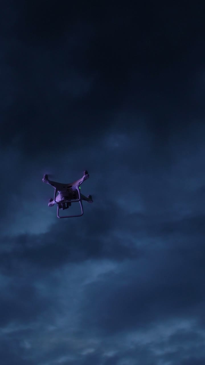 Drone flying at night