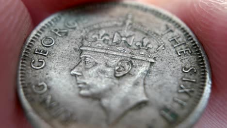 close up of very old coins