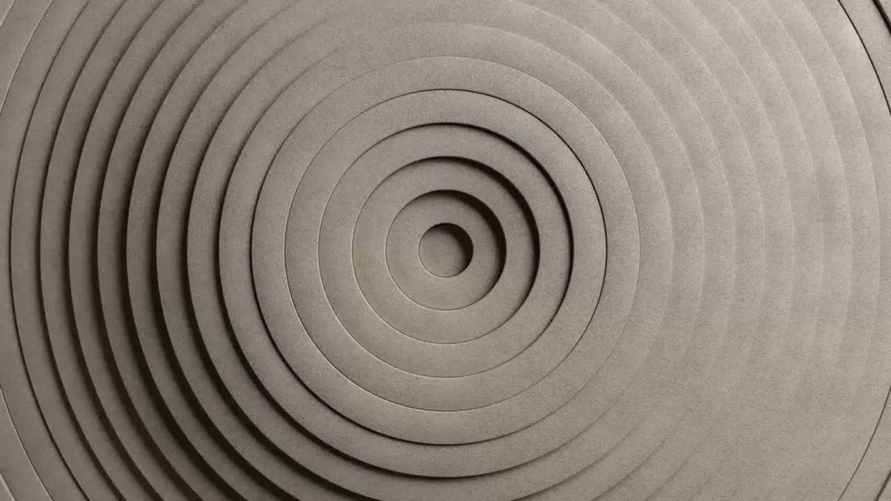 3d círculos con textura de arena patrón de bucle sin costuras. efecto ondulación. fondo abstracto. 4k