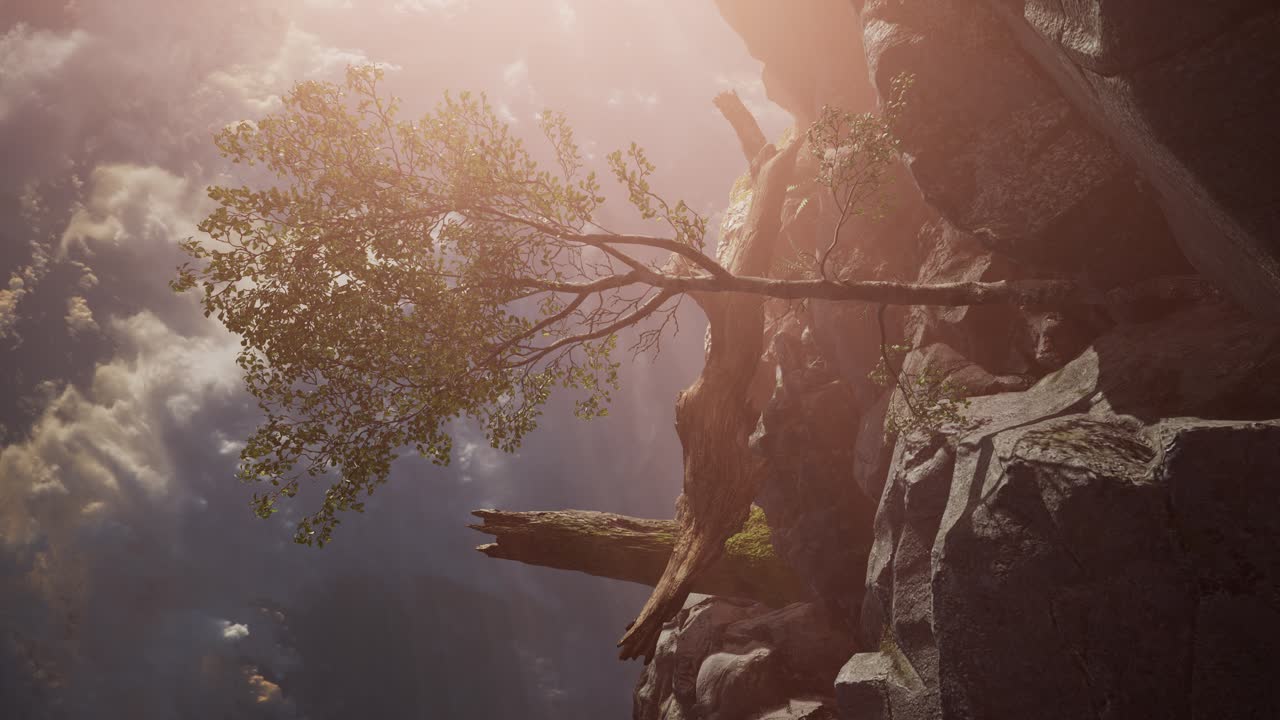 paisaje de la montaña al atardecer. increíble vista desde el pico de la montaña