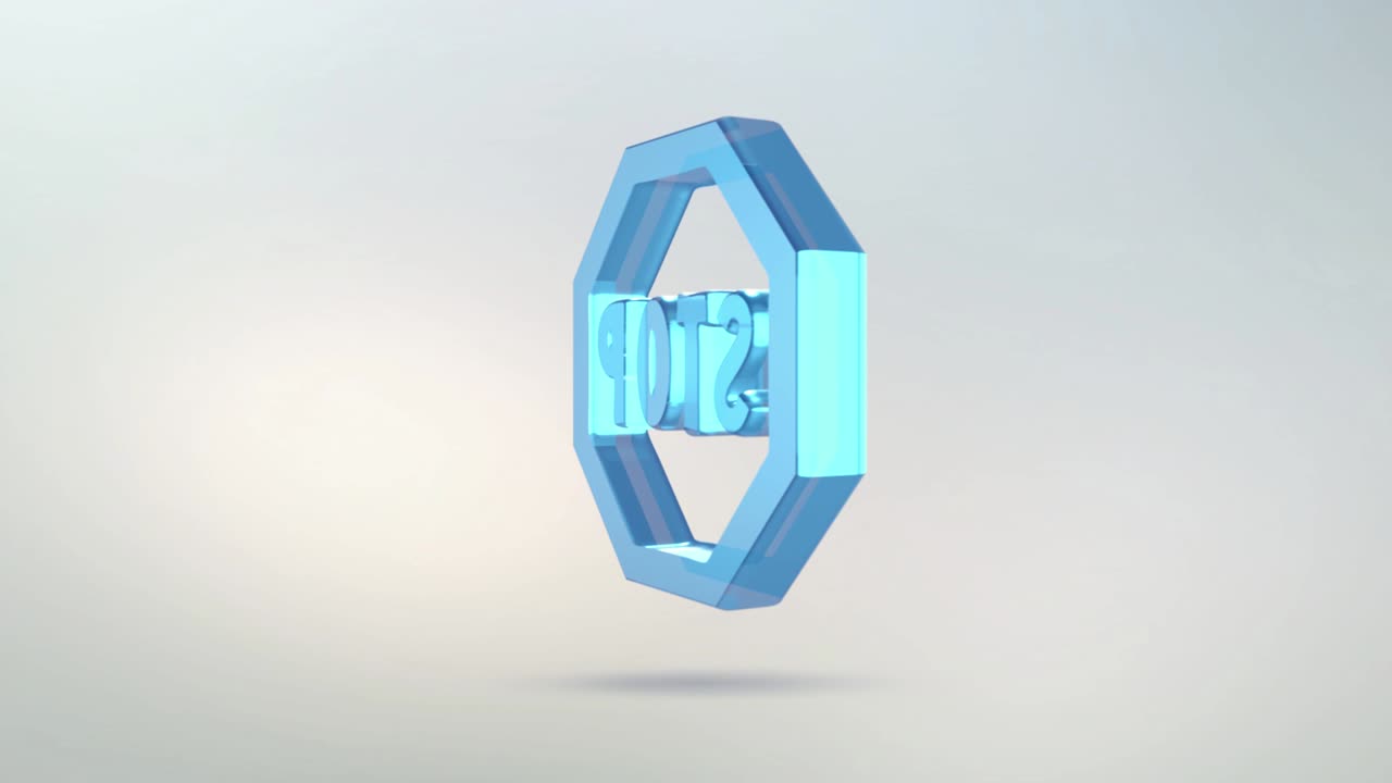 animación del icono de la señal de parada con el canal alfa. señal de tráfico aislada