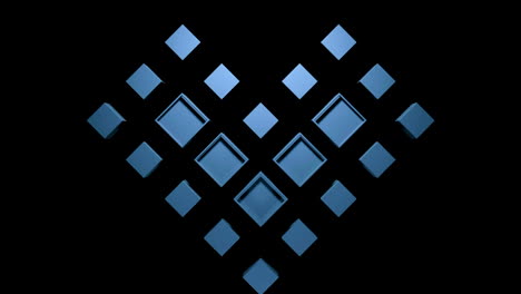 diseño de corazón geométrico azul