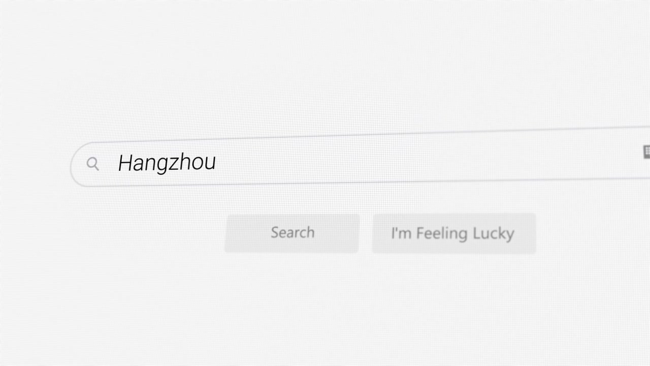 Søger efter Hangzhou på internetbrowser
