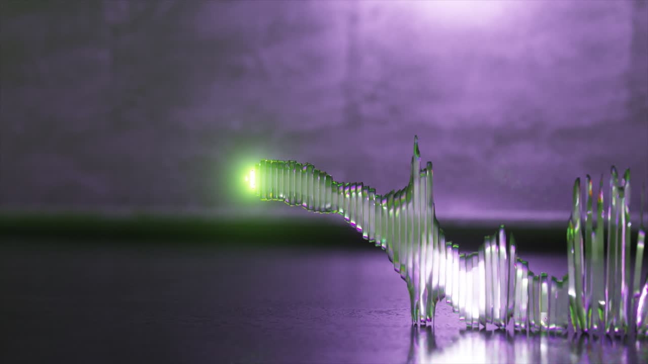 Abstract Glowing Sound Wave 3D Model