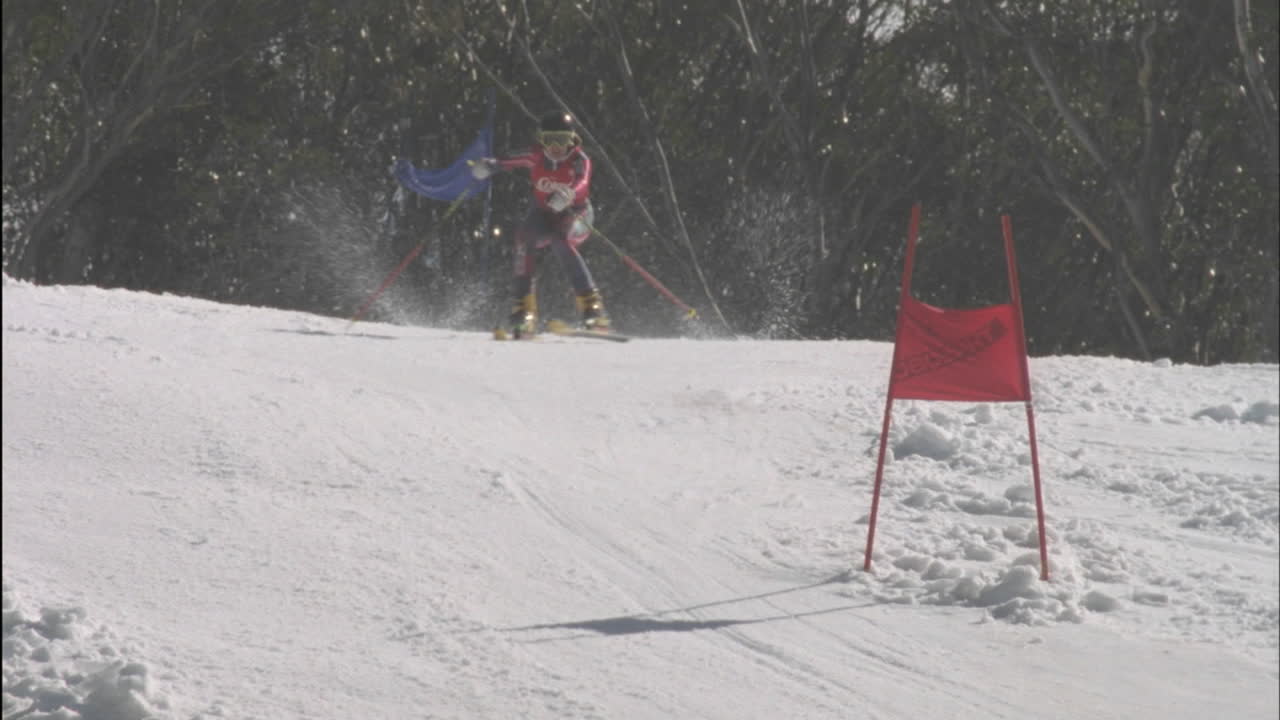 내리막 코스를 달리는 알파인 스키 선수 29