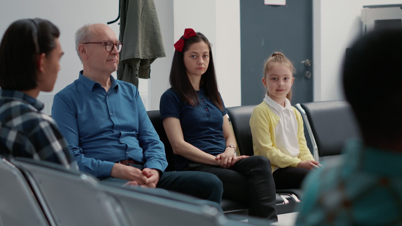 Family waiting in hospital waiting room