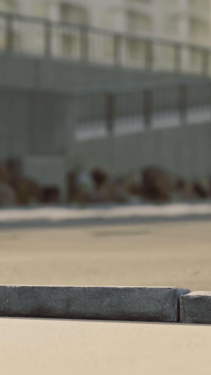 Concrete pathway leading to modern building with soft sunlight in afternoon
