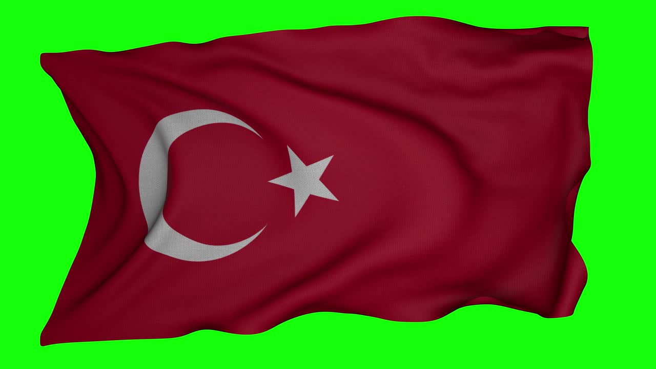 Tyrkiets flag 4K Sømløs looping video