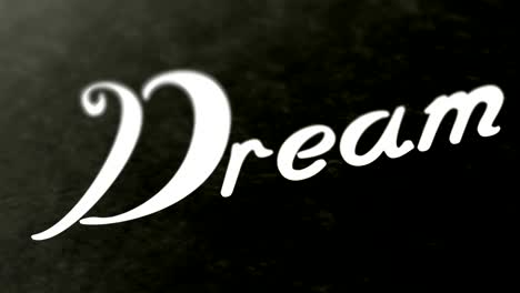 "dream" on the page. looping footage has 4k resolution.