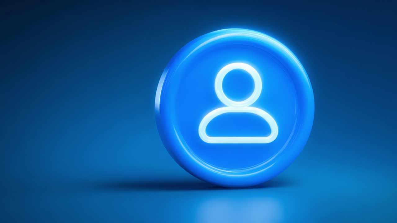 A Vibrant Blue User Icon Illuminating the Digital Space, Representing Personal Accounts and Online Identity in Modern Communication Platforms