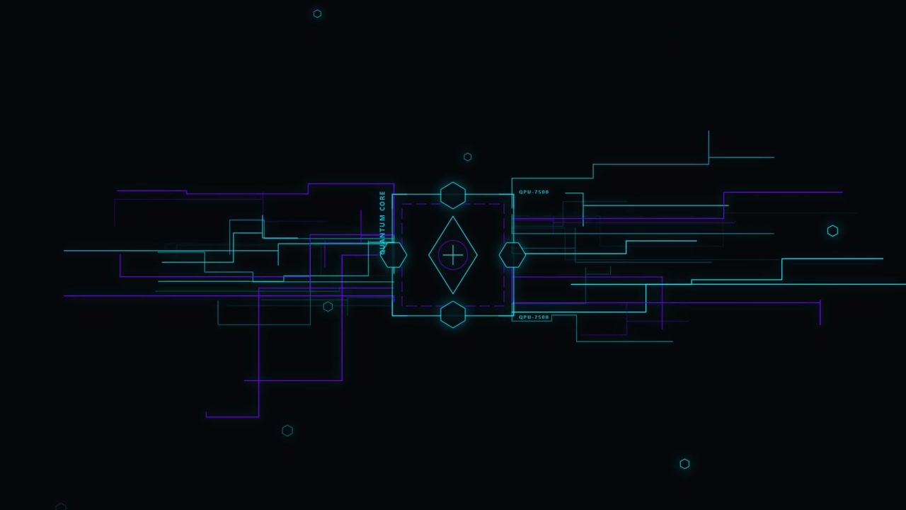 Futuristic Quantum Core Digital Interface Animation