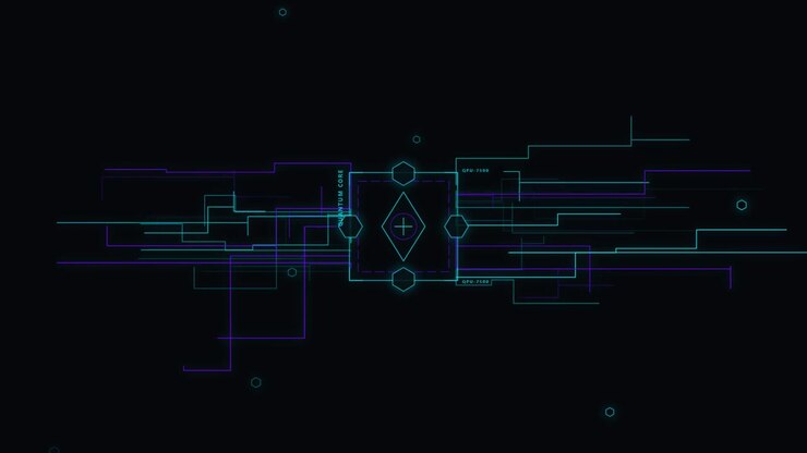 Futuristic Quantum Core Digital Interface Animation